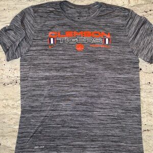 Clemson Nike Gray Heather Performance Tee with Orange Accent